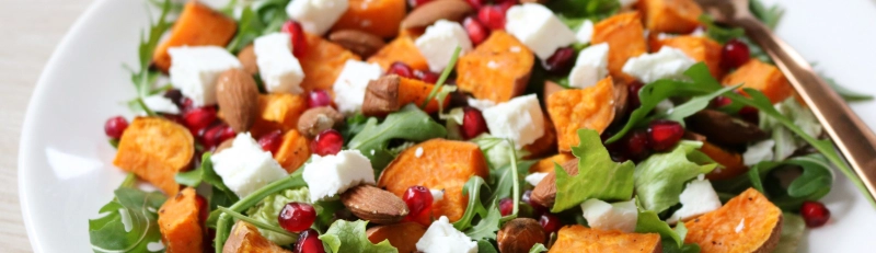 Recept: Salade met gegrilde pompoen, linzen en geitenkaas